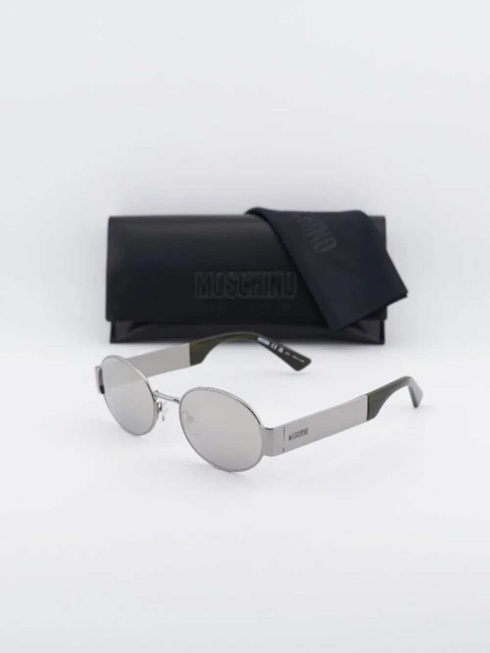 Moschino MOS185/S 06LB UE Oval Sunglasses - Ruthenium / Mirror